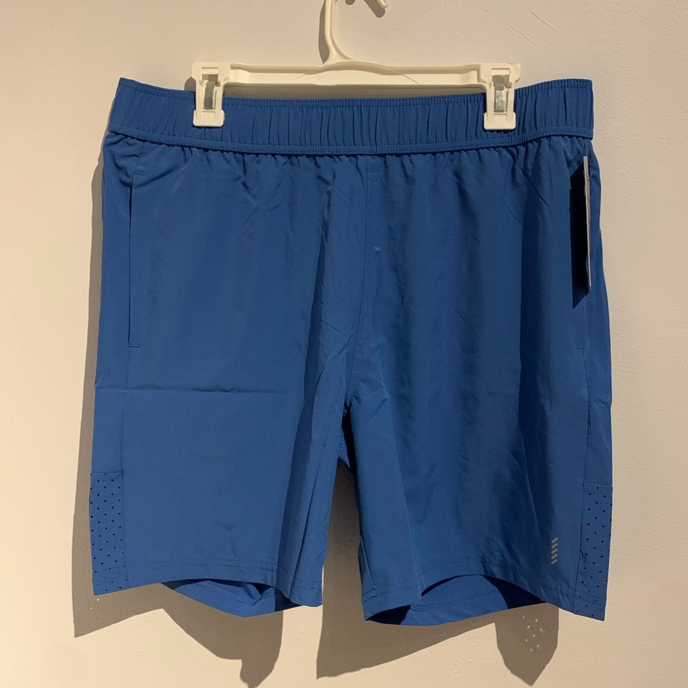 Mens L Blue NEW Balance Jogger Shorts 7” seam